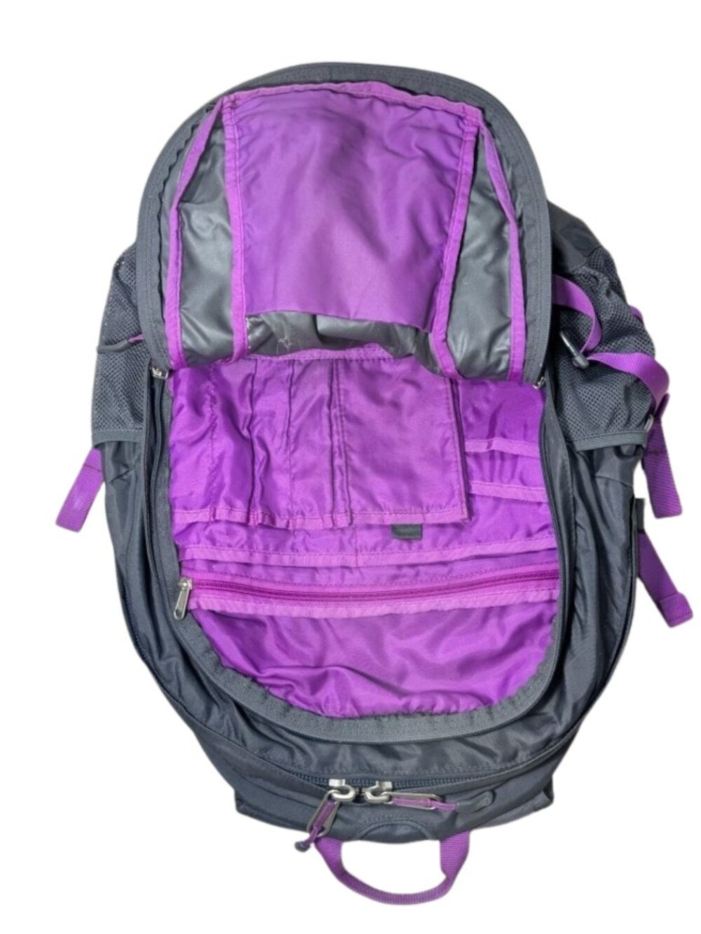 The North Face Womens Recon Backpack Grey Purple Laptop Sleeve Daypack 20" - Picture 8 of 13